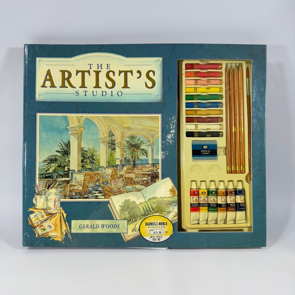 VTG The Artist's Studio Gerald Woods Art Kit OS Blue Multimedia Drawing Set